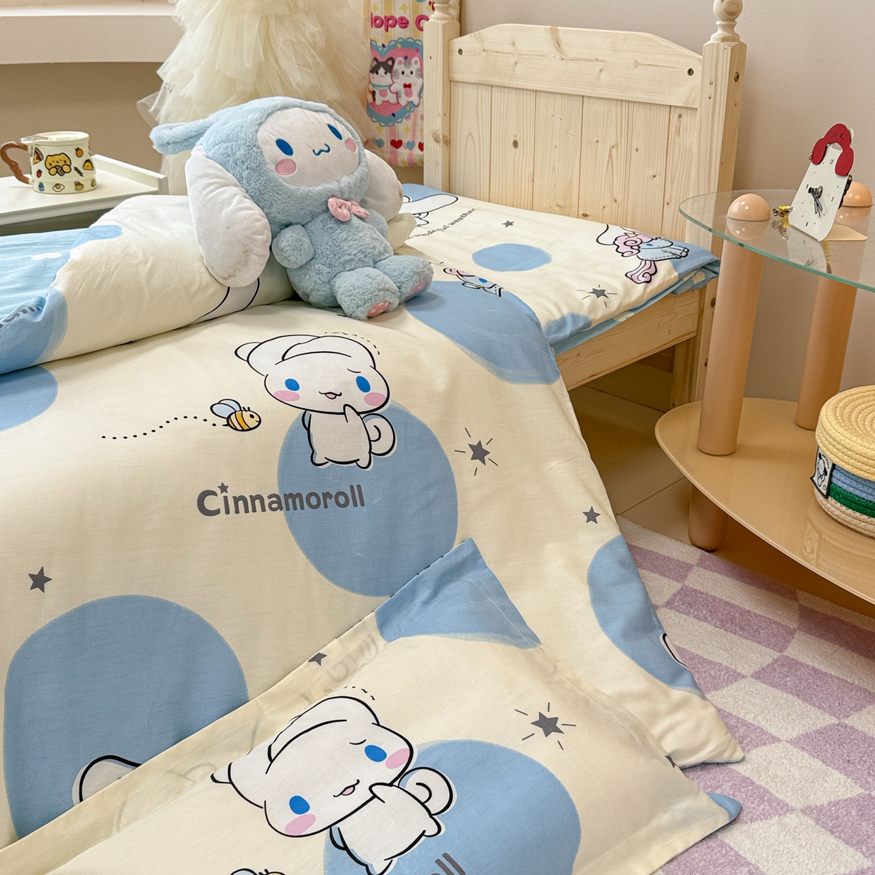 91家纺网 家纺一手货源 找家纺 简宜家居（朝初家纺） 2025新款三丽鸥花型幼儿园套件 玉桂狗