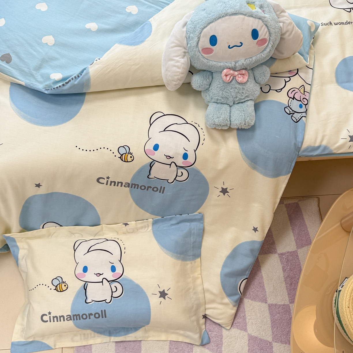 91家纺网 家纺一手货源 找家纺 简宜家居（朝初家纺） 2025新款三丽鸥花型幼儿园套件 玉桂狗