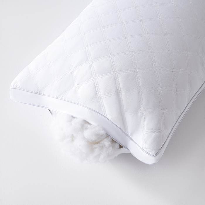 91家纺网 家纺一手货源 找家纺 梵希良品家纺 2025新三格线亲肤羽丝棉酒店枕枕头枕芯 三格线-雅白 48x74cm低枕一只