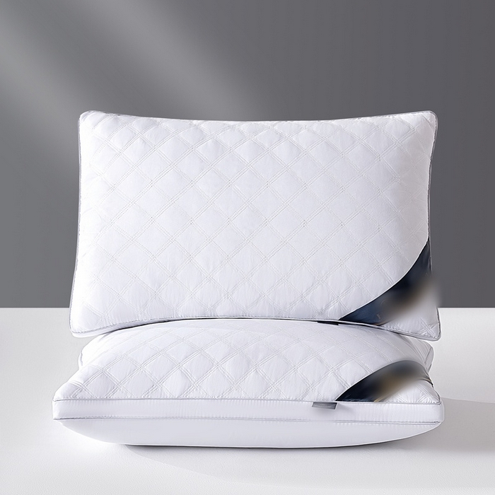 91家纺网 家纺一手货源 找家纺 梵希良品家纺 2025新三格线亲肤羽丝棉酒店枕枕头枕芯 三格线-雅白 48x74cm中枕一只