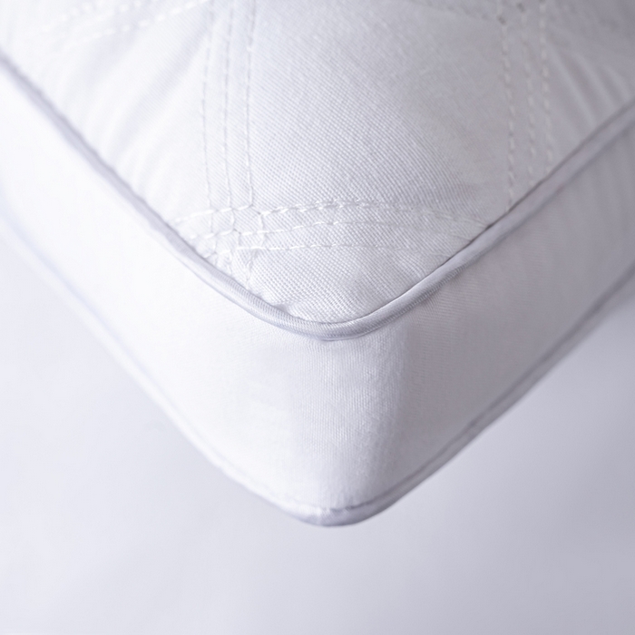 91家纺网 家纺一手货源 找家纺 梵希良品家纺 2025新三格线亲肤羽丝棉酒店枕枕头枕芯 三格线-雅白 48x74cm高枕一只