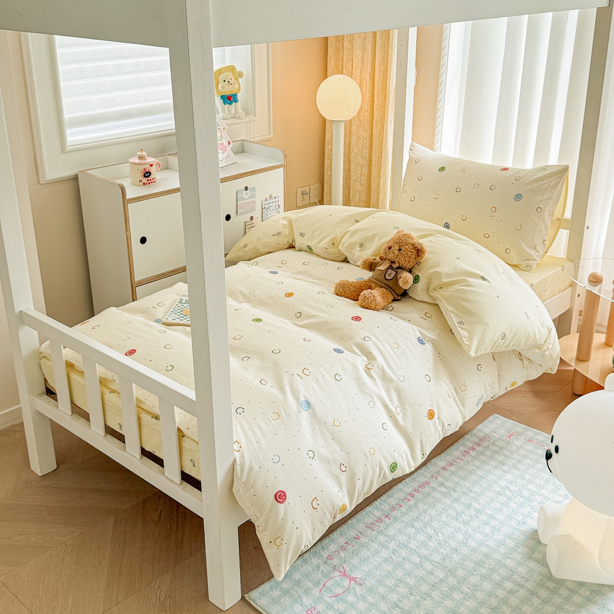 91家纺网 家纺一手货源 找家纺 （总）呗旺鹿  2025新款学生床全棉纯棉卡通小清新三件套四件套