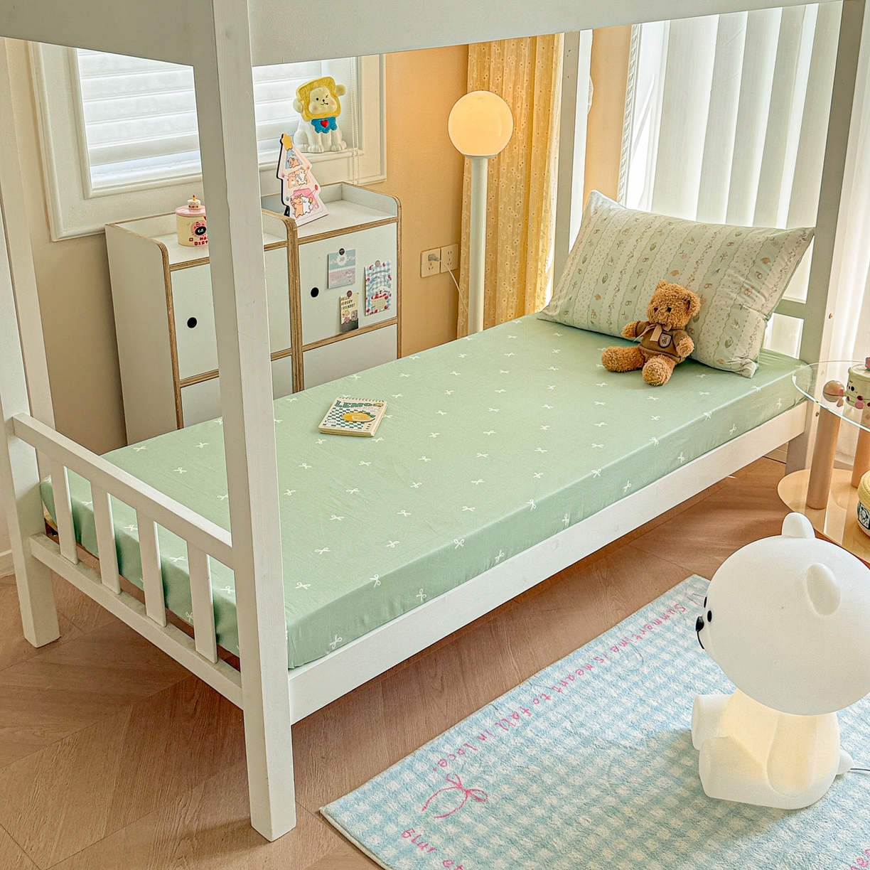 91家纺网 家纺一手货源 找家纺 呗旺鹿  2025新款学生床全棉纯棉卡通小清新三件套四件套 潘多拉