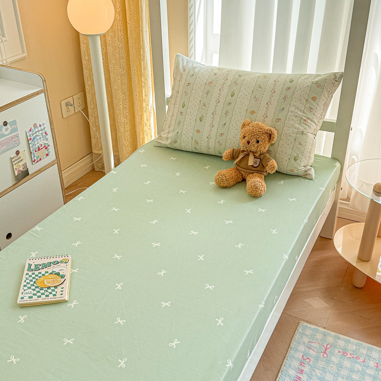 91家纺网 家纺一手货源 找家纺 呗旺鹿  2025新款学生床全棉纯棉卡通小清新三件套四件套 潘多拉