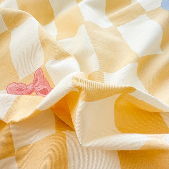 91家纺网 家纺一手货源 找家纺 呗旺鹿  2025新款学生床全棉纯棉卡通小清新三件套四件套 曲奇小熊