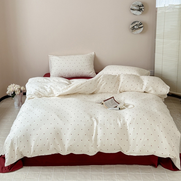 91家纺网 家纺一手货源 找家纺 （总）山舍2025新款皱皱双层纱四件套