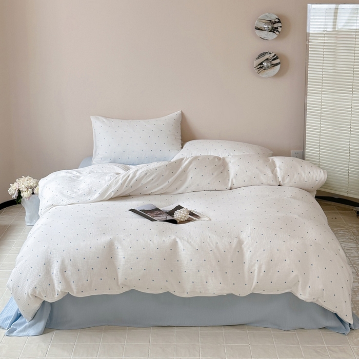 （总）山舍2025新款皱皱双层纱四件套