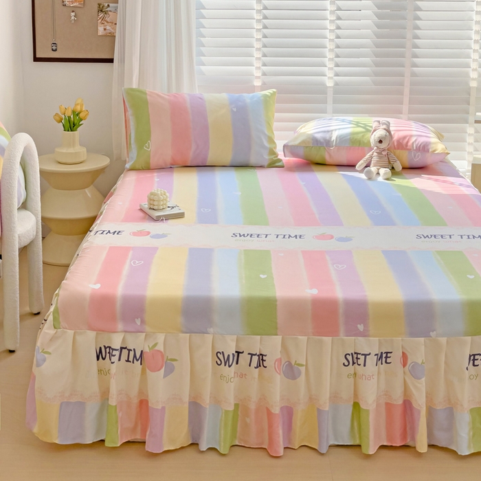 91家纺网 家纺一手货源 找家纺 （总）极梦家纺（支持定制） 2025新款印花磨毛单床裙三件套（总链接一）