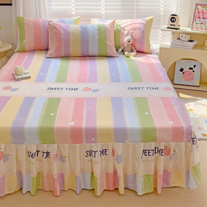 91家纺网 家纺一手货源 找家纺 （总）极梦家纺（支持定制） 2025新款印花磨毛单床裙三件套（总链接一）