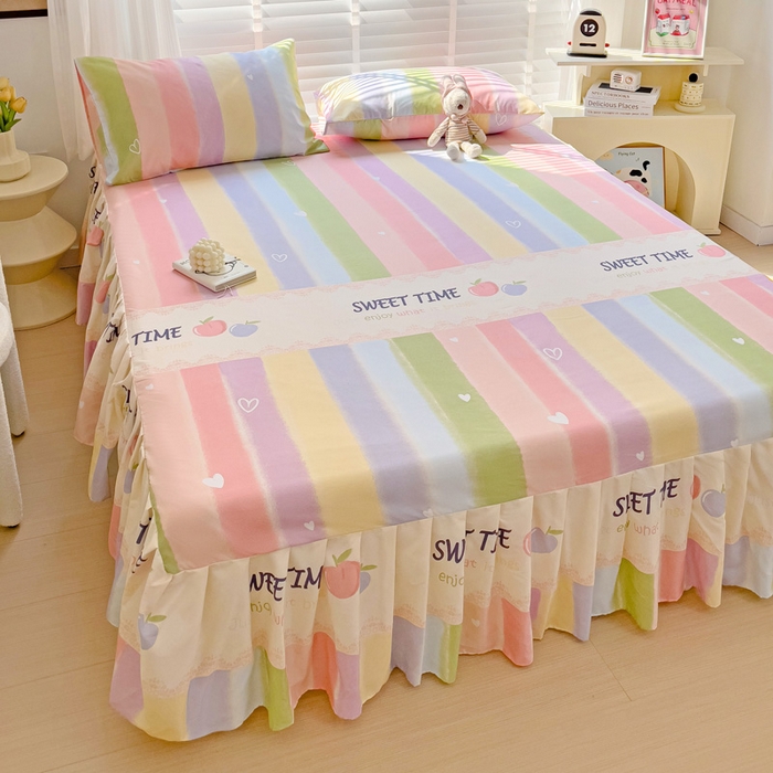 91家纺网 家纺一手货源 找家纺 （总）极梦家纺（支持定制） 2025新款印花磨毛单床裙三件套（总链接一）