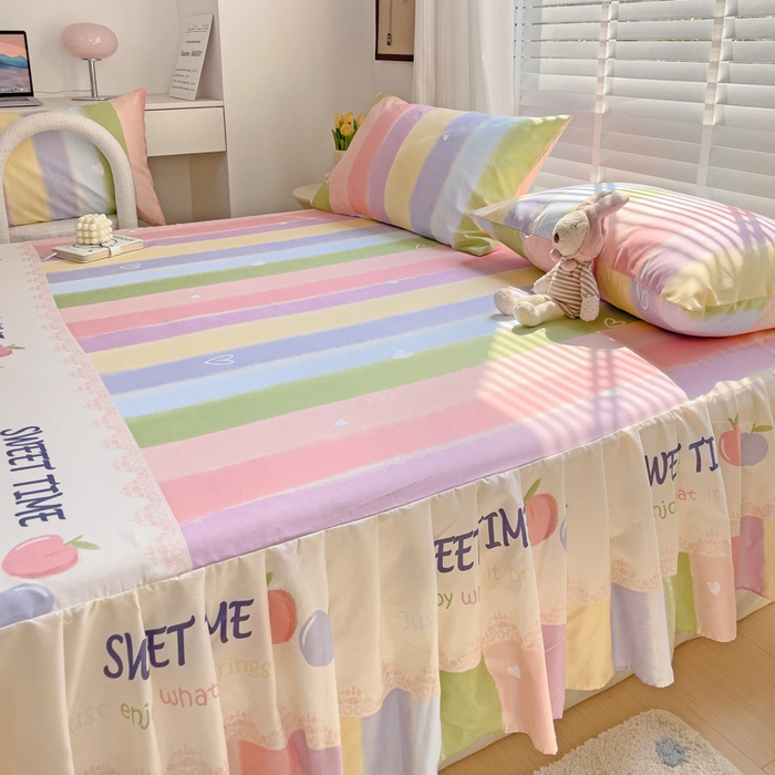 91家纺网 家纺一手货源 找家纺 （总）极梦家纺（支持定制） 2025新款印花磨毛单床裙三件套（总链接一）