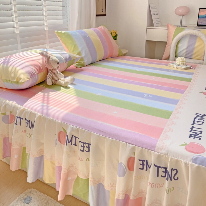 91家纺网 家纺一手货源 找家纺 （总）极梦家纺（支持定制） 2025新款印花磨毛单床裙三件套（总链接一）