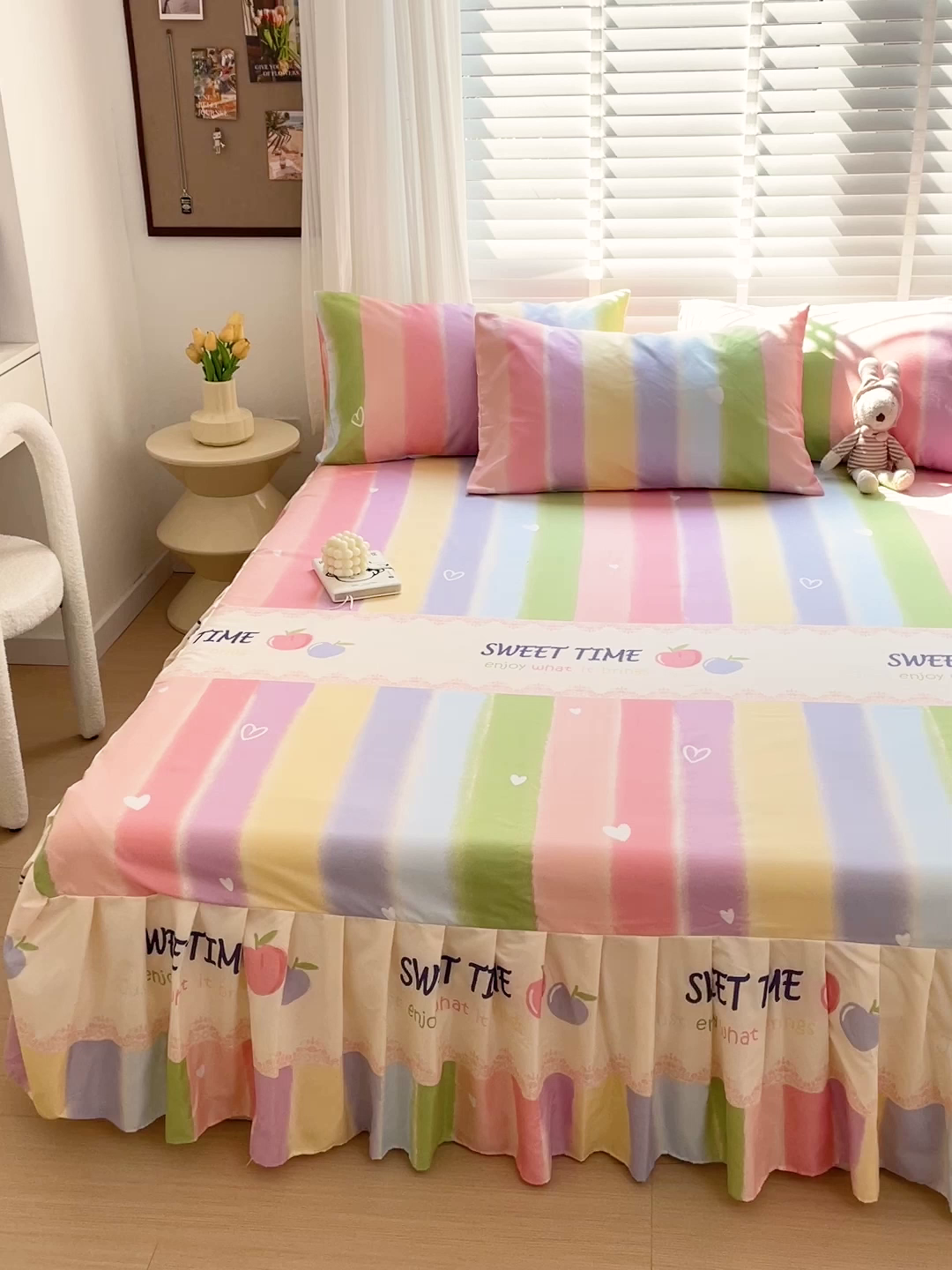 91家纺网 家纺一手货源 找家纺 （总）极梦家纺（支持定制） 2025新款印花磨毛单床裙三件套（总链接一）