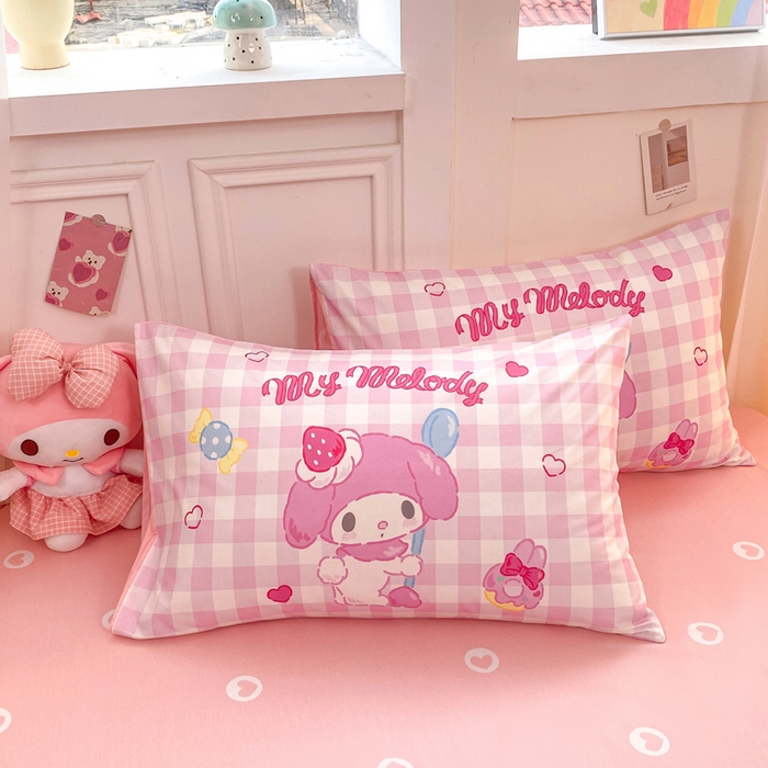 91家纺网 家纺一手货源 找家纺 博雅 2025春夏新款全棉纯棉三丽欧新款大板四件套 全棉大版（口袋枕）马卡龙美乐蒂