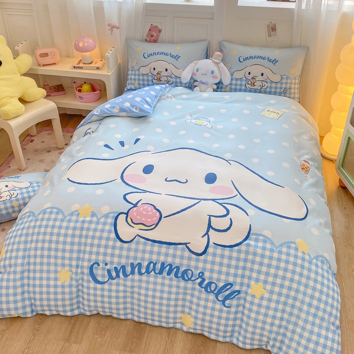 91家纺网 家纺一手货源 找家纺 博雅 2025春夏新款全棉纯棉三丽欧新款大板四件套 全棉大版（口袋枕）萌萌玉桂狗