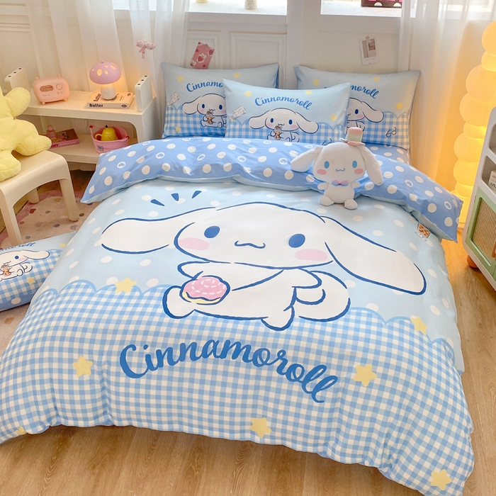 91家纺网 家纺一手货源 找家纺 博雅 2025春夏新款全棉纯棉三丽欧新款大板四件套 全棉大版（口袋枕）萌萌玉桂狗