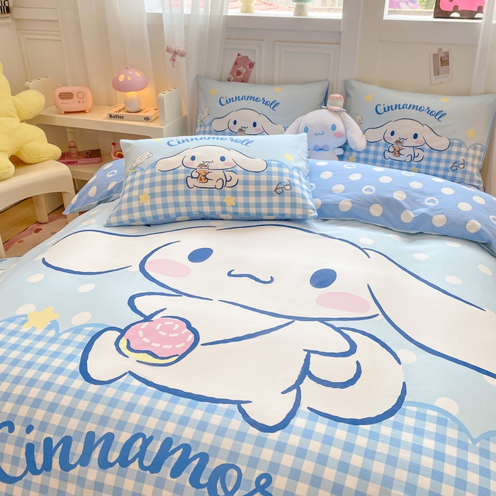 91家纺网 家纺一手货源 找家纺 博雅 2025春夏新款全棉纯棉三丽欧新款大板四件套 全棉大版（口袋枕）萌萌玉桂狗