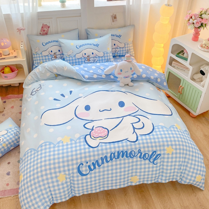 91家纺网 家纺一手货源 找家纺 博雅 2025春夏新款全棉纯棉三丽欧新款大板四件套 全棉大版（口袋枕）萌萌玉桂狗