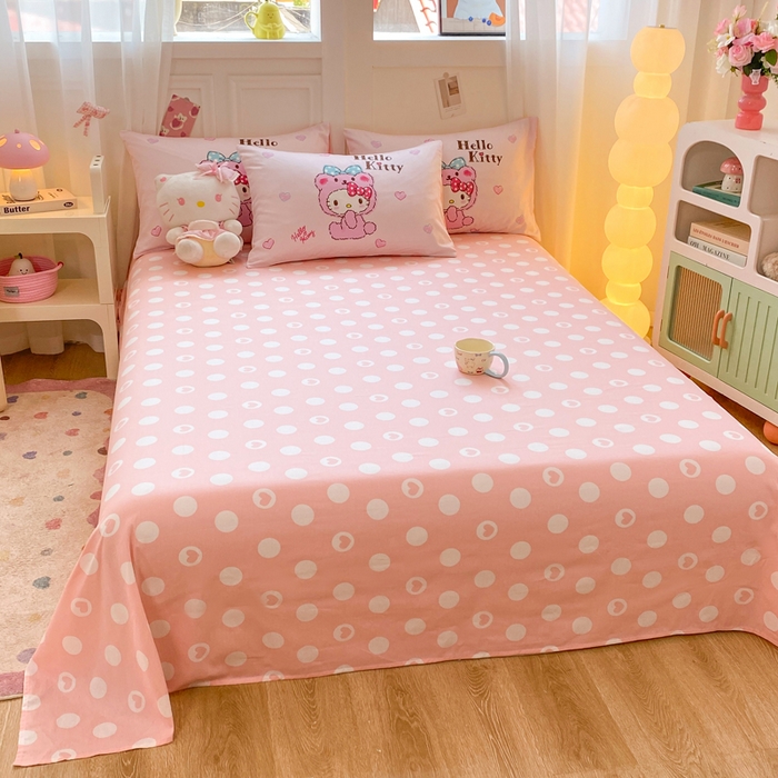 91家纺网 家纺一手货源 找家纺 博雅 2025春夏新款全棉纯棉三丽欧新款大板四件套 全棉大版（口袋枕）玩具熊KT