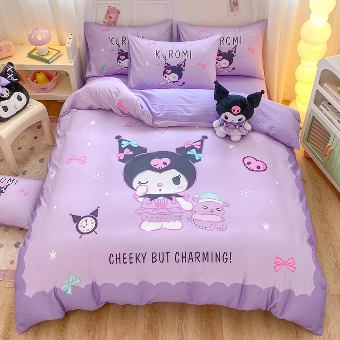 博雅 2025春夏新款全棉纯棉三丽欧新款大板四件套 全棉大版（口袋枕）小恶魔库洛米