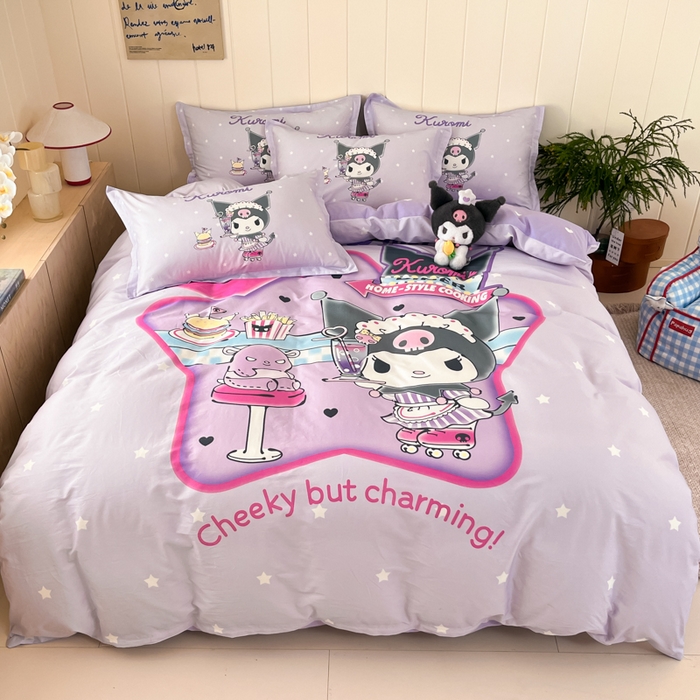 博雅 2025春夏新款全棉纯棉三丽欧新款大板四件套 全棉大版（信封枕）库洛米宝贝