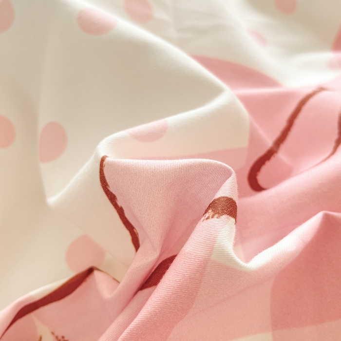 91家纺网 家纺一手货源 找家纺 博雅 2025春夏新款全棉纯棉三丽欧新款大板四件套 全棉大版（信封枕）玩偶美乐蒂