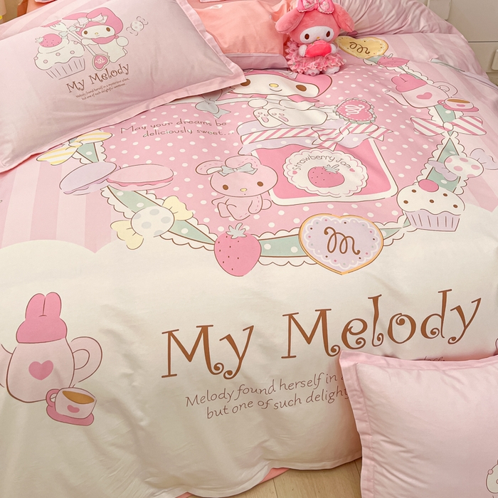 91家纺网 家纺一手货源 找家纺 博雅 2025春夏新款全棉纯棉三丽欧新款大板四件套 全棉大版（信封枕）音乐美乐蒂