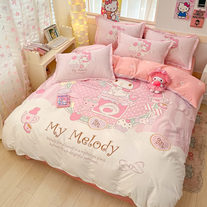 91家纺网 家纺一手货源 找家纺 博雅 2025春夏新款全棉纯棉三丽欧新款大板四件套 全棉大版（信封枕）音乐美乐蒂