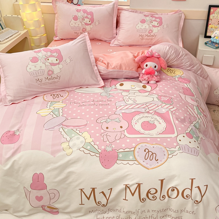 91家纺网 家纺一手货源 找家纺 博雅 2025春夏新款全棉纯棉三丽欧新款大板四件套 全棉大版（信封枕）音乐美乐蒂