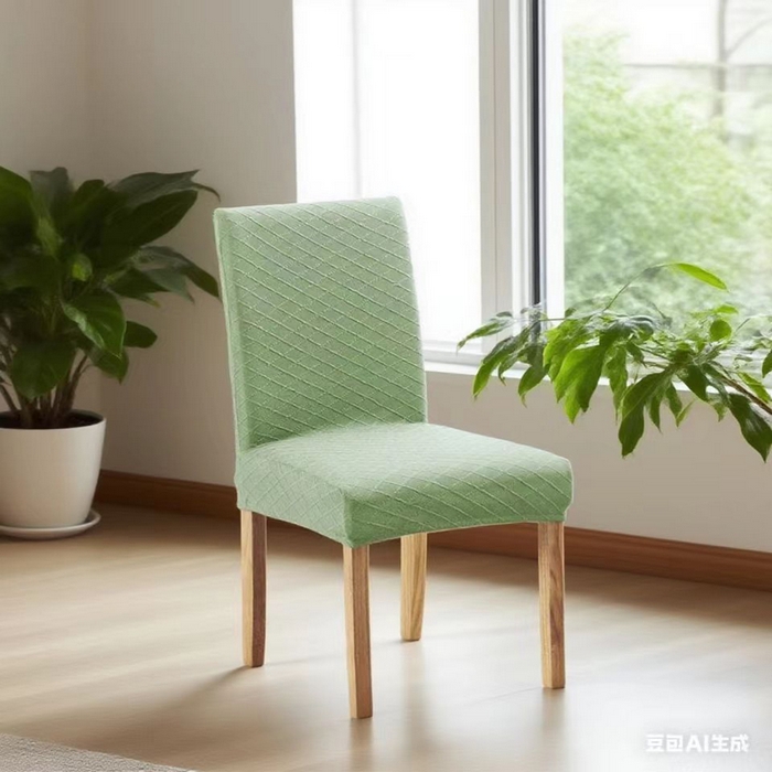 （總）壹零特色家紡 菱形格一體辦公室椅套 轉椅椅套子 通用餐桌椅子套