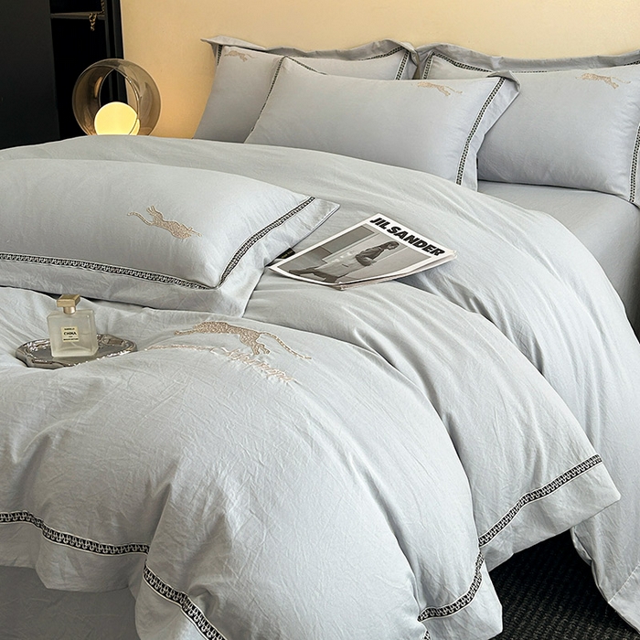 91家纺网 家纺一手货源 找家纺 （总）库里梦家纺 2025新款高精密斜纹棉刺绣四件套-欧利系列