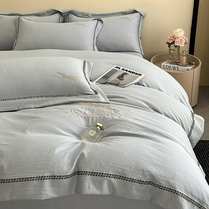 91家纺网 家纺一手货源 找家纺 （总）库里梦家纺 2025新款高精密斜纹棉刺绣四件套-欧利系列