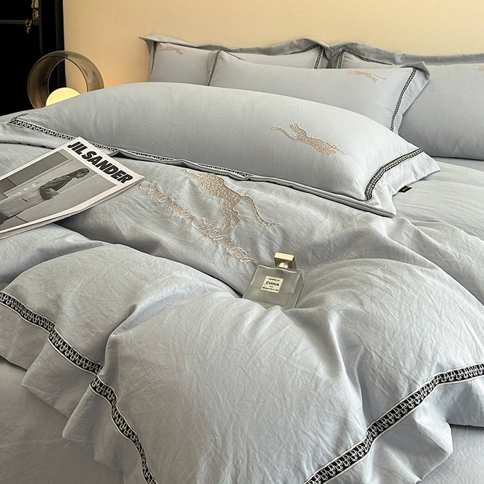 91家纺网 家纺一手货源 找家纺 （总）库里梦家纺 2025新款高精密斜纹棉刺绣四件套-欧利系列