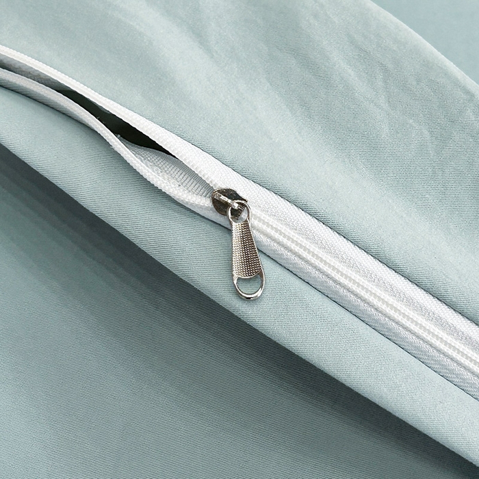 91家纺网 家纺一手货源 找家纺 库里梦家纺 2025新款高精密斜纹棉刺绣四件套-欧利系列 欧利-水绿