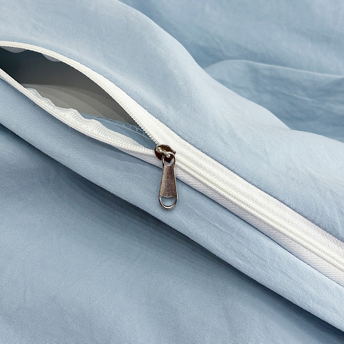 91家纺网 家纺一手货源 找家纺 库里梦家纺 2025新款高精密斜纹棉刺绣四件套-欧利系列 欧利-天蓝