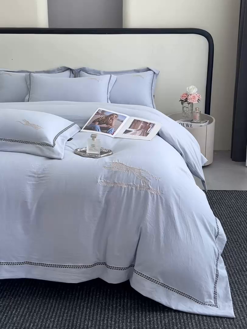 91家纺网 家纺一手货源 找家纺 （总）库里梦家纺 2025新款高精密斜纹棉刺绣四件套-欧利系列