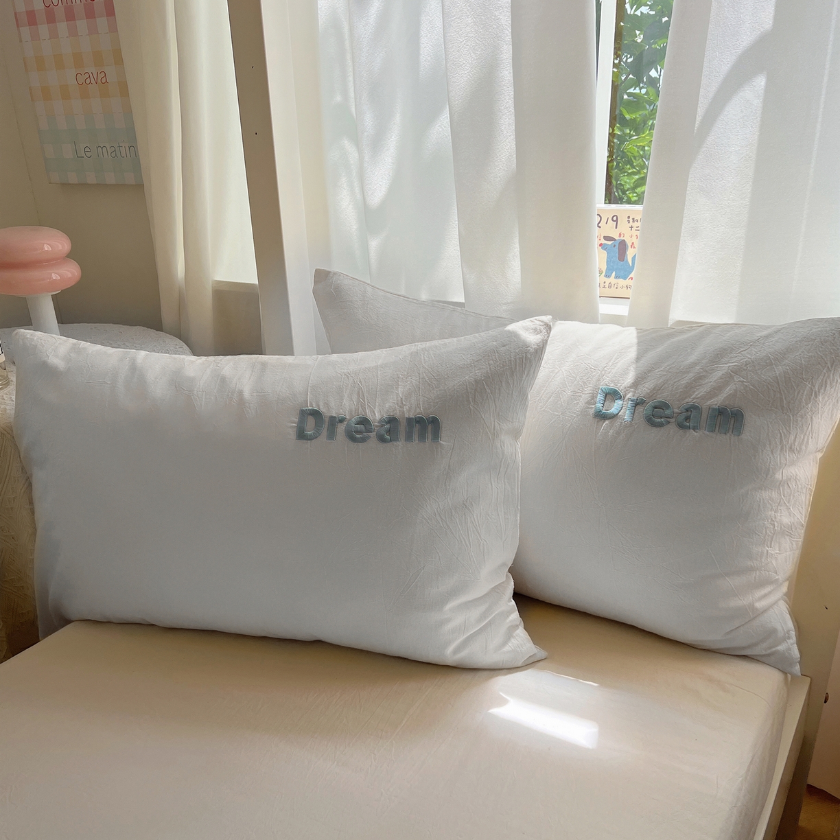 91家纺网 家纺一手货源 找家纺 （总）丽涵家纺 2025新款全棉纯棉色织水洗棉刺绣单品枕套枕套单件单枕套-常规单人款