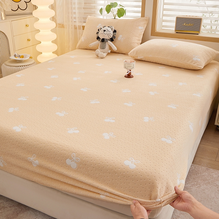 楼兰公主 2025新款雕花绒床笠 柔羽甜梦