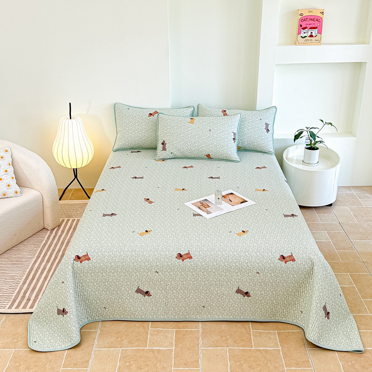 91家纺网 家纺一手货源 找家纺 （总）橘夏家纺 2025新款多功能全棉床盖三件套