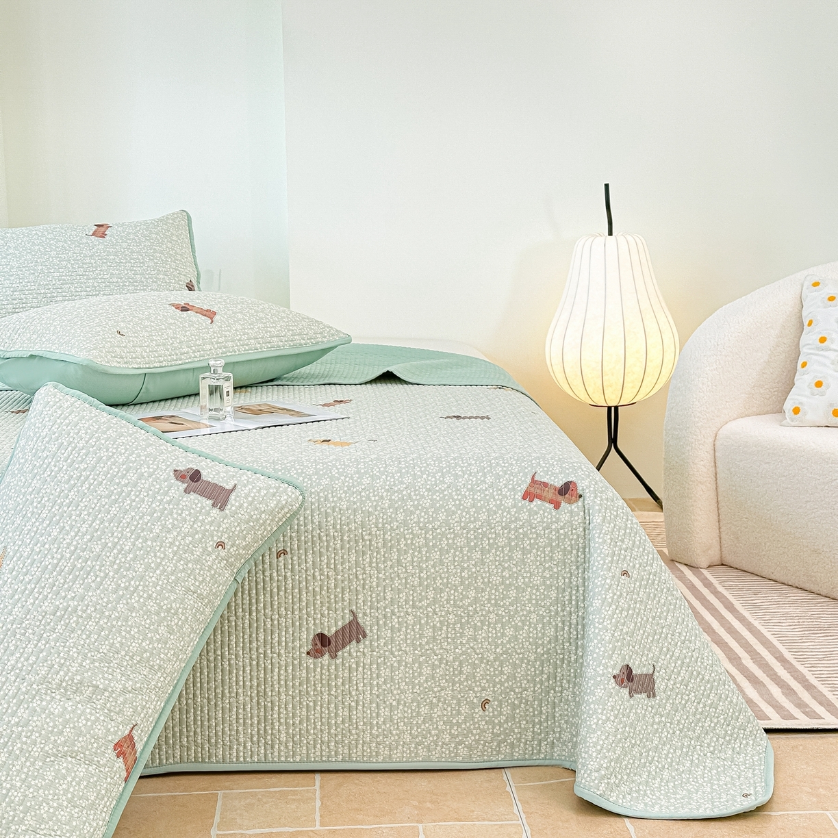 91家纺网 家纺一手货源 找家纺 （总）橘夏家纺 2025新款多功能全棉床盖三件套