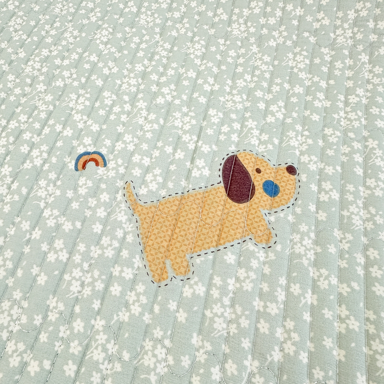 91家纺网 家纺一手货源 找家纺 橘夏家纺 2025新款多功能全棉床盖三件套 布丁狗