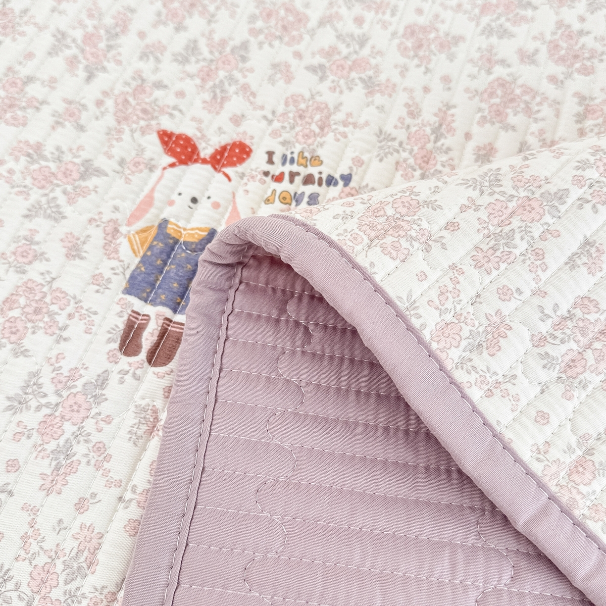 91家纺网 家纺一手货源 找家纺 橘夏家纺 2025新款多功能全棉床盖三件套 妮可兔