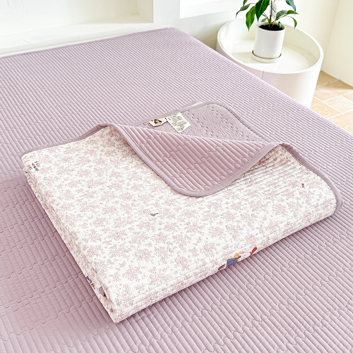 91家纺网 家纺一手货源 找家纺 橘夏家纺 2025新款多功能全棉床盖三件套 妮可兔