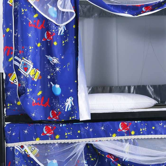 91家纺网 家纺一手货源 找家纺 棉姐床帘蚊帐窗帘 2025新款学生有拉链加厚强遮光一体式床帘蚊帐 宇航员