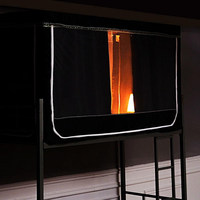 91家纺网 家纺一手货源 找家纺 棉姐床帘蚊帐窗帘 2025新款学生有拉链加厚强遮光一体式床帘蚊帐 纯黑