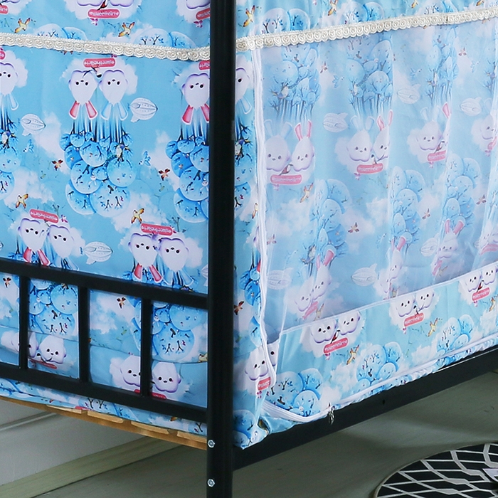 91家纺网 家纺一手货源 找家纺 棉姐床帘蚊帐窗帘 2025新款学生有拉链加厚强遮光一体式床帘蚊帐 萌萌兔