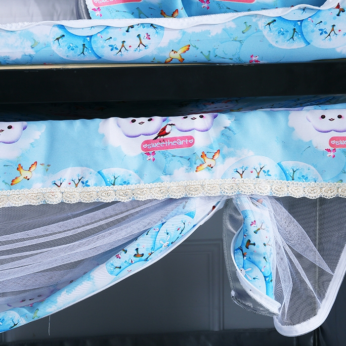 91家纺网 家纺一手货源 找家纺 棉姐床帘蚊帐窗帘 2025新款学生有拉链加厚强遮光一体式床帘蚊帐 萌萌兔