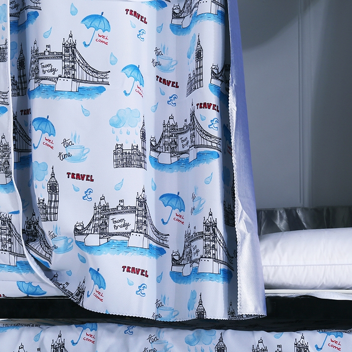 91家纺网 家纺一手货源 找家纺 棉姐床帘蚊帐窗帘 2025新款学生有拉链加厚强遮光一体式床帘蚊帐 踏桥听雨