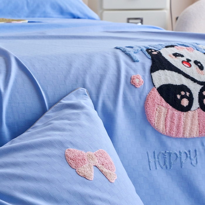 91家纺网 家纺一手货源 找家纺 （总）春皖家纺 2025新款全棉纯棉提花粗布毛巾绣凉席席子单床单 床单单件-风格二