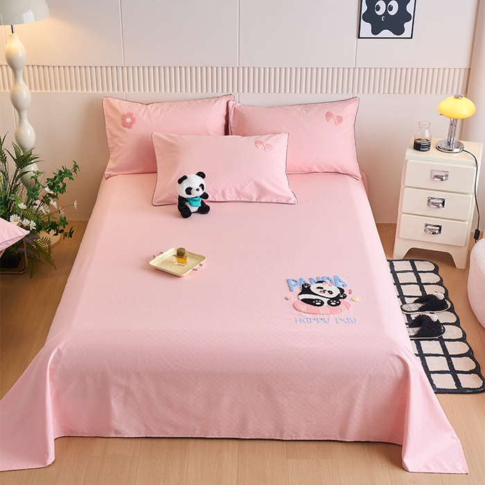 91家纺网 家纺一手货源 找家纺 （总）春皖家纺 2025新款全棉纯棉提花粗布毛巾绣凉席席子单床单 床单单件-风格二